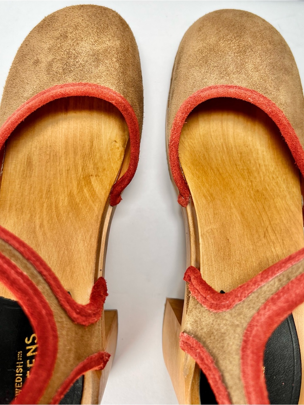 Swedish Hasbeens Piping Suede Clog Sandals EU 39 - Picture 6 of 16